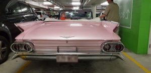 Classic car hire available, a pink classic