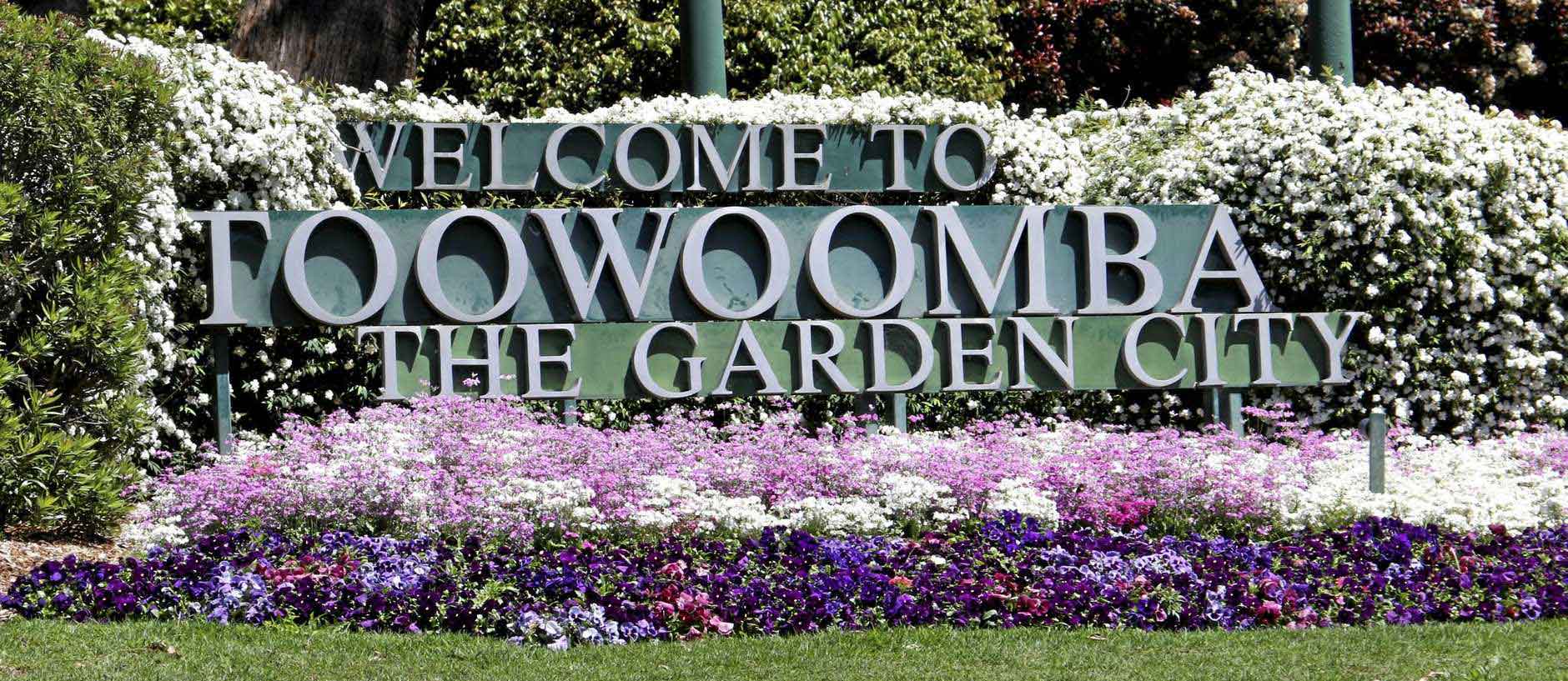 Toowoomba the Garden City photo of the Welcome sign as you enter Toowoomba, QLD