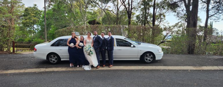 Our 9 seater limo with the bridal party
