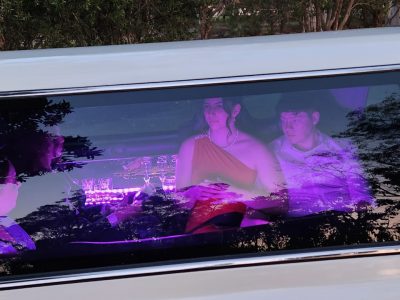 Gold trims outside and mood lighting inside