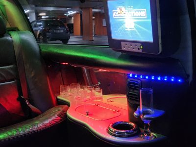 7 Seater Limo hire photo of the interior - lighting is programmable to suit mood