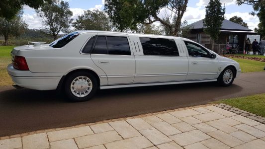 A photo of one of our limousines ready to transport bridal party