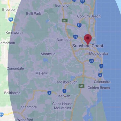Sunshine Coast service area map
